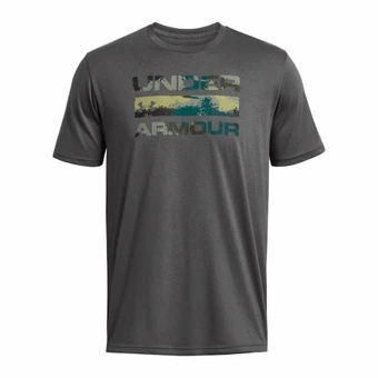 Футболка Under Armour с логотипом UA и буквенным принтом, мужская, темно-серая | Китай.рф