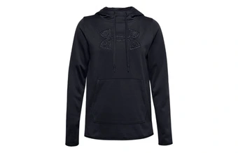 Женская флисовая толстовка Under Armour с капюшоном и логотипом, черная | Китай.рф