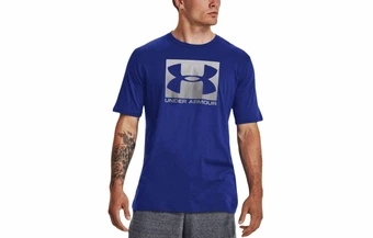 Футболка Under Armour мужская с принтом синяя с круглым вырезом | Китай.рф