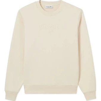 Свитшот женский LACOSTE SS25 с круглым вырезом, цвет кремово-белый | Китай.рф