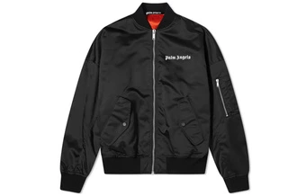 Куртка-бомбер PALM ANGELS мужская с крупным логотипом сзади, черная | Китай.рф