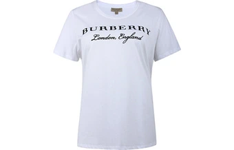 Футболка Burberry с круглым вырезом и логотипом, женская, белая | Китай.рф