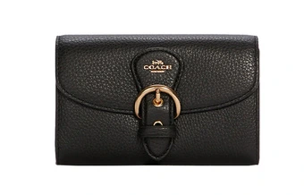 Клатч женский Coach Kleo кожаный с откидным клапаном, мини, черный | Китай.рф