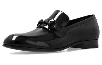 Кроссовки GUCCI Horsebit Patent Leather Casual Shoes мужские, черные | Китай.рф