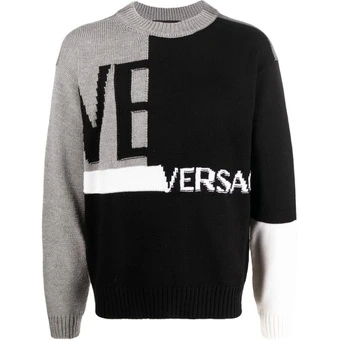 Свитер Versace с логотипом черный мужской | Китай.рф