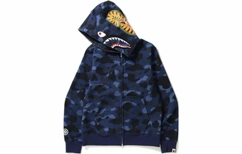 Худи BAPE Camo Shark с полной молнией и капюшоном | Китай.рф