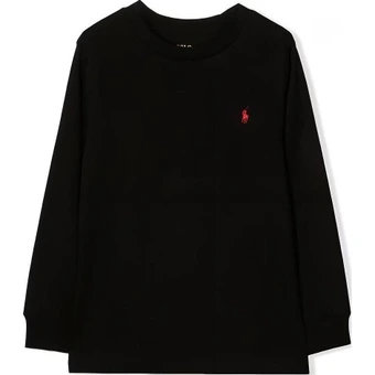 Футболка Polo Ralph Lauren детская с длинным рукавом и логотипом, черная | Китай.рф