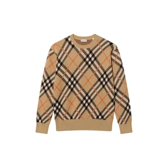 Свитер Burberry Checked Crewneck Jumper песочный | Китай.рф