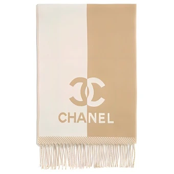 Шарф CHANEL шерстяной с логотипом, женский, коричневый | Китай.рф