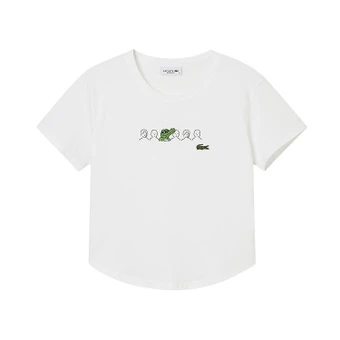 Футболка LACOSTE женская с круглым вырезом, белая | Китай.рф