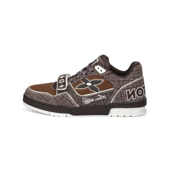 Кроссовки для скейтборда LOUIS VUITTON Trainer Denim Low top Skateboard Shoes Men's Brown | Китай.рф