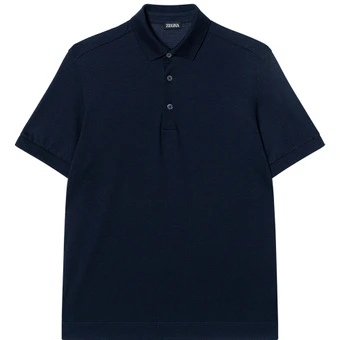 Поло рубашка Ermenegildo Zegna SS25, мужская, синяя | Китай.рф