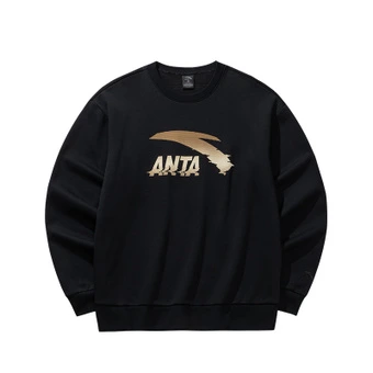 Толстовка Anta с большим логотипом мужская базовая чёрная | Китай.рф