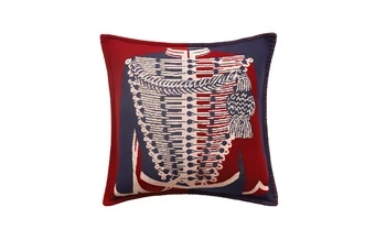 Подушка Hermes Brandebourg синяя 50x50 см | Китай.рф