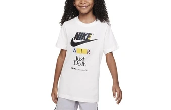 Футболка Nike Sportswear с буквенным принтом Logo для детей, белая | Китай.рф