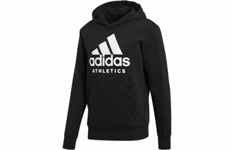 Худи мужское adidas однотонное с капюшоном и принтом логотипа черное | Китай.рф