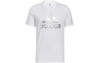 Футболка adidas буквы геометрия логотип принт круглый вырез короткий рукав мужская белая HE4791 | Китай.рф