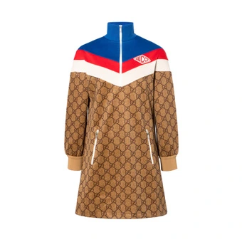 Платье GUCCI с воротником-стойкой и вышивкой логотипа | Китай.рф