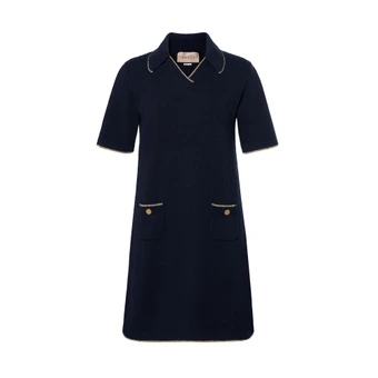 Платье с коротким рукавом GUCCI SS23 синее | Китай.рф