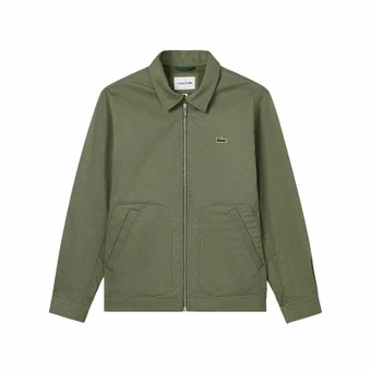 Мужская куртка LACOSTE France Crocodile хаки-зеленого цвета с отложным воротником | Китай.рф