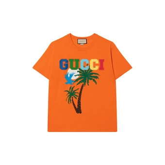 Футболка GUCCI Palms T Shirt мужская оранжевая | Китай.рф