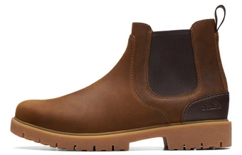 Ботинки Clarks Chelsea мужские коричневые кожаные | Китай.рф