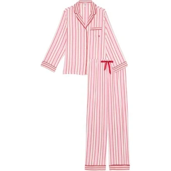 Пижамный комплект Victoria's Secret женский фланелевый розовый CANDY CANE STRIPES | Китай.рф