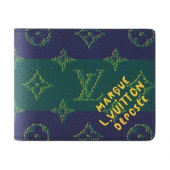 Кошелек Louis Vuitton Slender мужской из coated canvas зеленый | Китай.рф