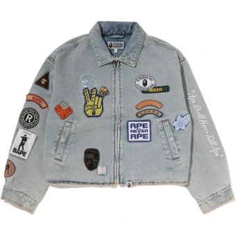 Джинсовая куртка A BATHING APE FW26 Blue для женщин | Китай.рф