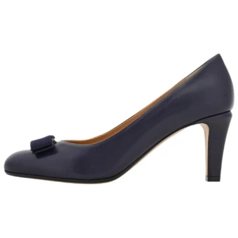 Туфли на каблуках Ferragamo Vara темно-синие | Китай.рф