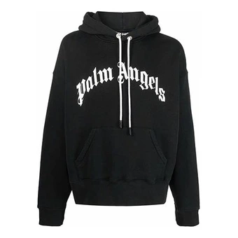 Толстовка PALM ANGELS с логотипом и шнурками черная | Китай.рф