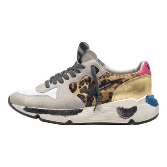 Кроссовки Golden Goose Running Sole с леопардовым акцентом, серые | Китай.рф