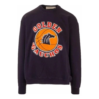 Толстовка Golden Goose с принтом-буквами, мужская, темно-синяя | Китай.рф