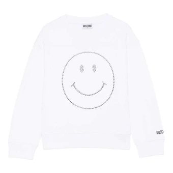 Толстовка MOSCHINO Kids с кристаллами, детская, с круглым вырезом | Китай.рф