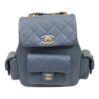 Рюкзак CHANEL женский синий из зернистой кожи | Китай.рф