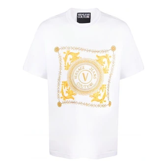 Футболка VERSACE JEANS COUTURE Logo Printed Crewneck T Shirt | Китай.рф