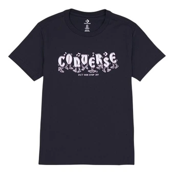 Футболка Converse женская черная с круглым вырезом, свободный крой | Китай.рф