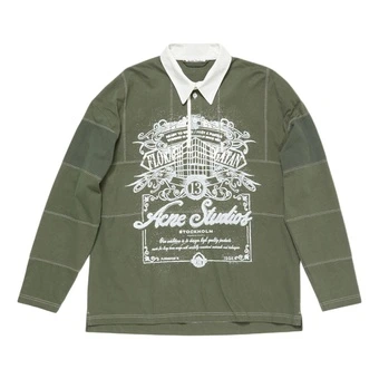 Поло рубашка Acne Studios Graphic Printed Long Sleeved Polo Shirt | Китай.рф