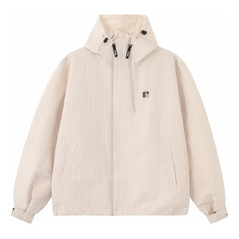 Куртка F426 утепленная unisex с капюшоном в клетку | Китай.рф