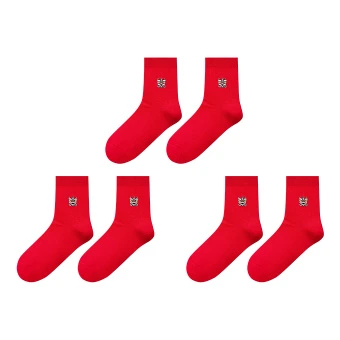 Носки женские HLA Crew Socks 3 пары красные | Китай.рф