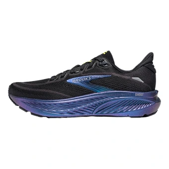 Кроссовки Brooks Ghost 18 для бега, низкий верх, черные с серебристо-радужными вставками | Китай.рф