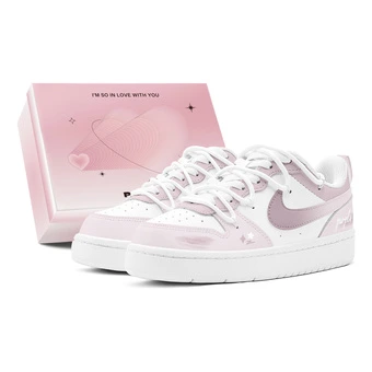 Кроссовки Nike Court Borough GS Pink Love Starry женские низкие | Китай.рф