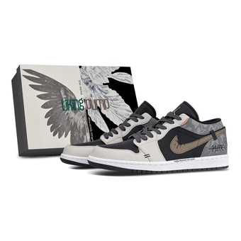 Винтажные баскетбольные кроссовки Jordan Air Jordan 1 Low Black Gray | Китай.рф