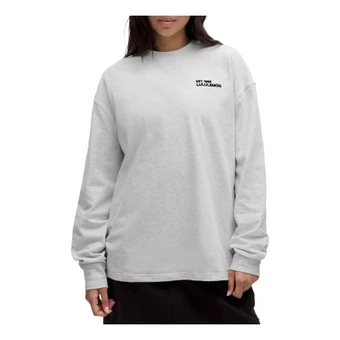 Футболка lululemon Heavyweight Long-Sleeve с длинным рукавом, женская, светло-серая | Китай.рф