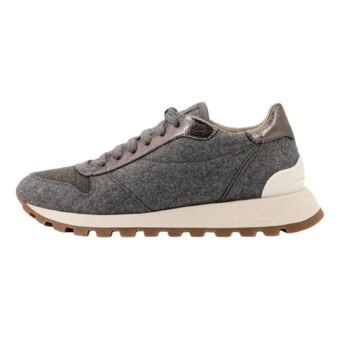 Кроссовки Brunello Cucinelli Runners Precious Toe женские серые | Китай.рф