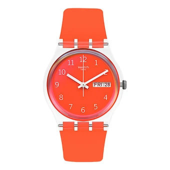 Швейцарские часы SWATCH кварцевые с красным циферблатом 34 мм | Китай.рф