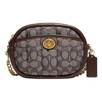 Сумка через плечо COACH Camera 20 мини с цепочкой, коричневая | Китай.рф
