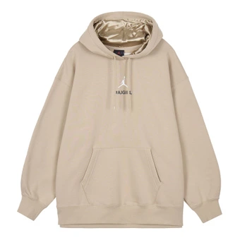 Свитшот Jordan AS W AJ GIRL VERBIAGE HOODIE Solid Color Logo Hooded Casual Fleece Lined Pullover Sweatshirt Women's Khaki | Китай.рф