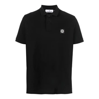 Поло STONE ISLAND с отложным воротником мужское черное SS23 | Китай.рф