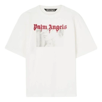 Футболка Palm Angels с принтом, мужская, белая | Китай.рф